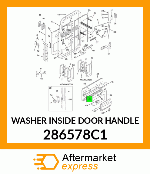 WASHER INSIDE DOOR HANDLE 286578C1