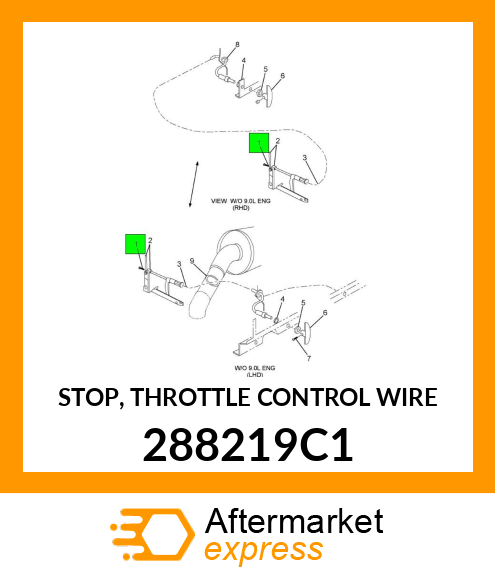 STOP, THROTTLE CONTROL WIRE 288219C1