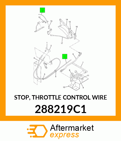 STOP, THROTTLE CONTROL WIRE 288219C1