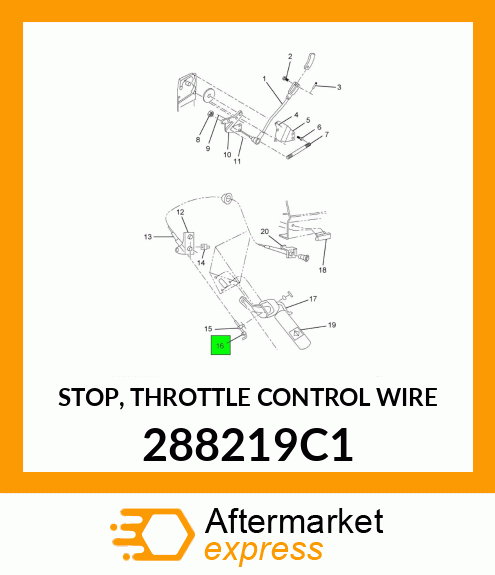 STOP, THROTTLE CONTROL WIRE 288219C1