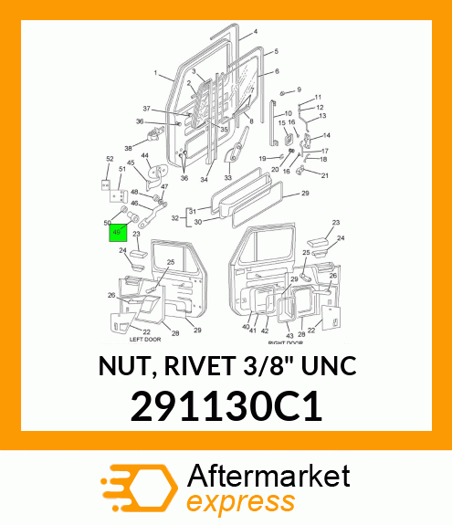 NUT, RIVET 3/8" UNC 291130C1