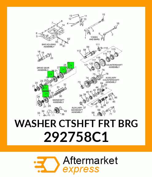 WASHER CTSHFT FRT BRG 292758C1