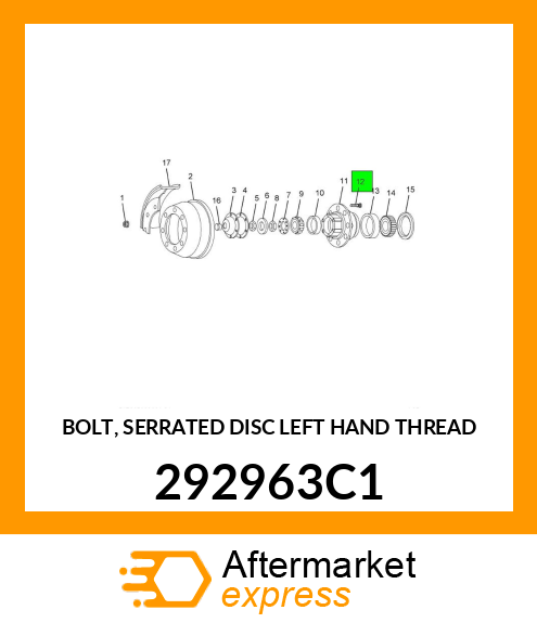 BOLT, SERRATED DISC LEFT HAND THREAD 292963C1