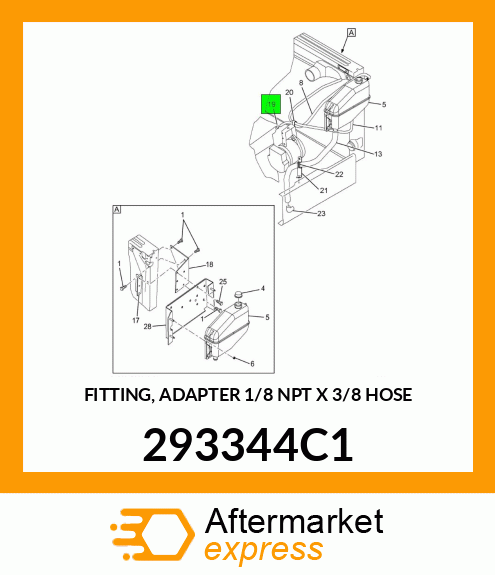 FITTING, ADAPTER 1/8" NPT X 3/8" HOSE 293344C1