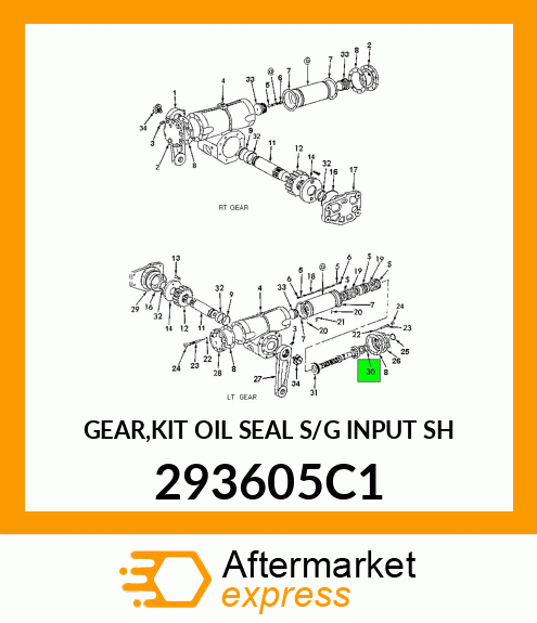 GEAR,KIT OIL SEAL S/G INPUT SH 293605C1