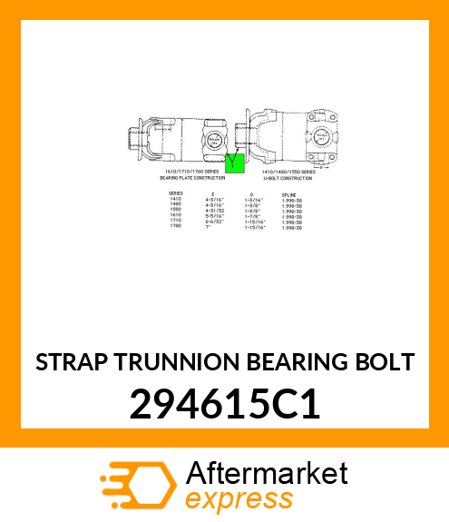 STRAP TRUNNION BEARING BOLT 294615C1