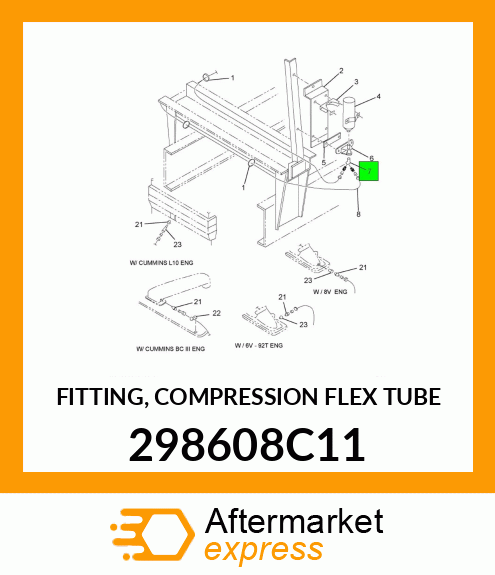 FITTING, COMPRESSION FLEX TUBE 298608C11