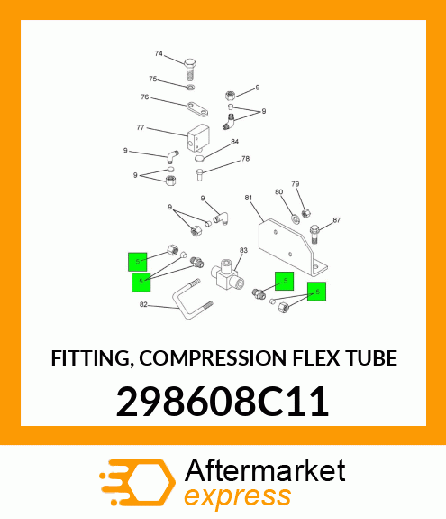 FITTING, COMPRESSION FLEX TUBE 298608C11