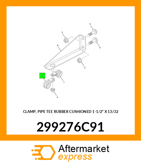 CLAMP, PIPE TEE RUBBER CUSHIONED 1-1/2" X 13/32 299276C91