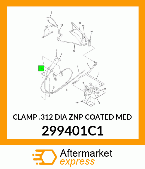 CLAMP .312 DIA ZNP COATED MED 299401C1