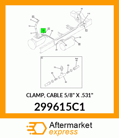 CLAMP, CABLE 5/8" X .531" 299615C1