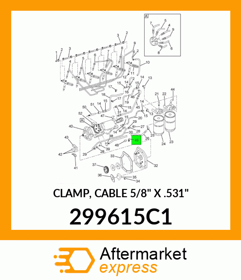 CLAMP, CABLE 5/8" X .531" 299615C1