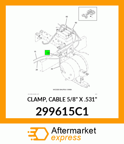 CLAMP, CABLE 5/8" X .531" 299615C1