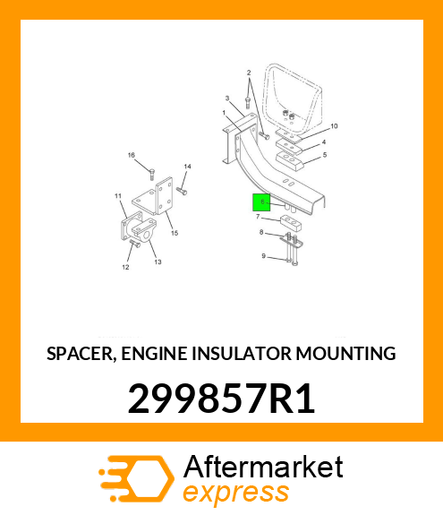 SPACER, ENGINE INSULATOR MOUNTING 299857R1