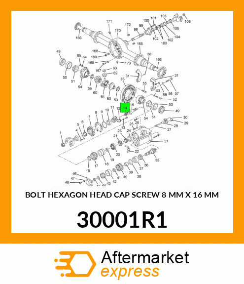 BOLT HEXAGON HEAD CAP SCREW 8 MM X 16 MM 30001R1