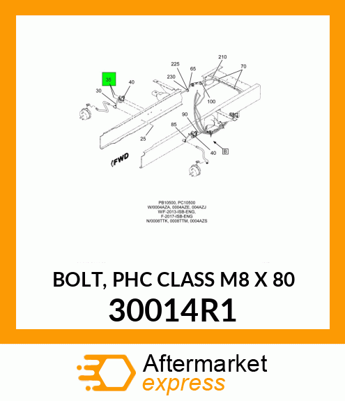 BOLT, PHC CLASS M8 X 80 30014R1