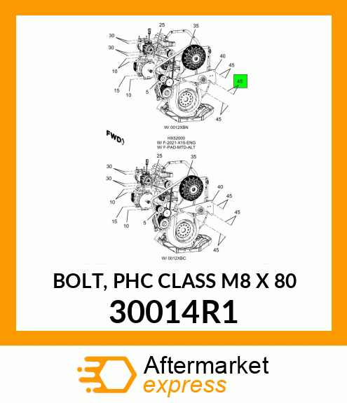 BOLT, PHC CLASS M8 X 80 30014R1