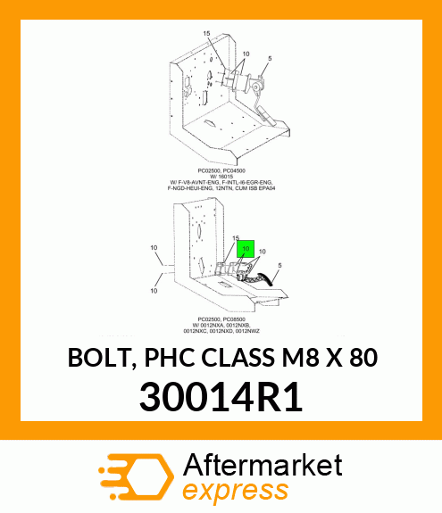 BOLT, PHC CLASS M8 X 80 30014R1