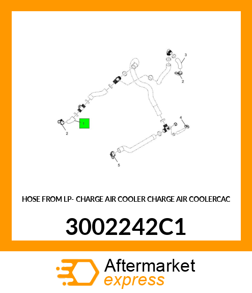 HOSE FROM LP- CHARGE AIR COOLER CHARGE AIR COOLERCAC 3002242C1