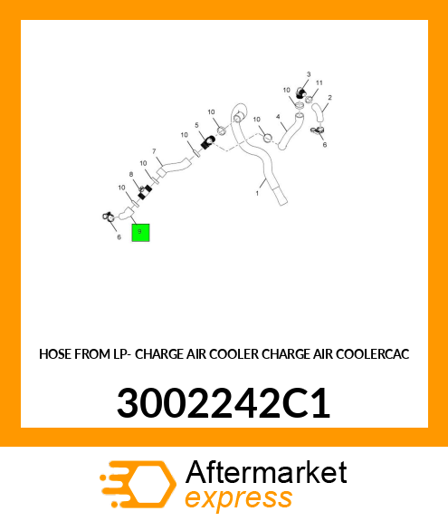 HOSE FROM LP- CHARGE AIR COOLER CHARGE AIR COOLERCAC 3002242C1