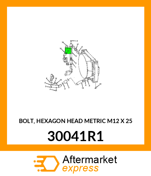 BOLT, HEXAGON HEAD METRIC M12 X 25 30041R1