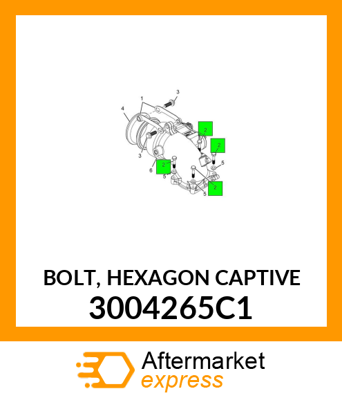 BOLT, HEXAGON CAPTIVE 3004265C1