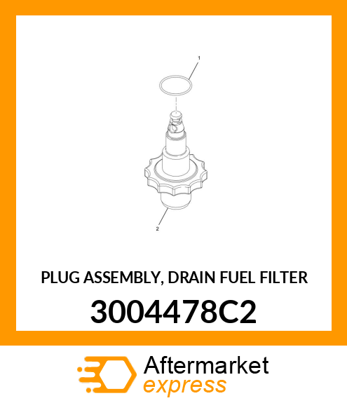 PLUG ASSEMBLY, DRAIN FUEL FILTER 3004478C2