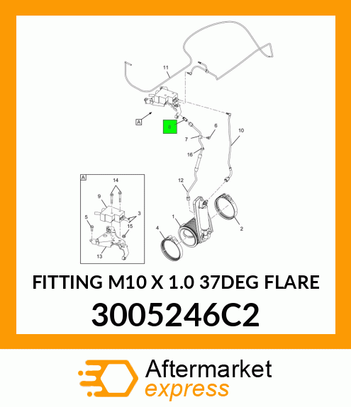 FITTING M10 X 1.0 37DEG FLARE 3005246C2