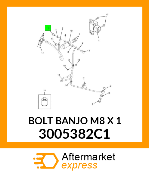 BOLT BANJO M8 X 1 3005382C1