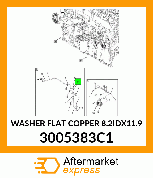 WASHER FLAT COPPER 8.2IDX11.9 3005383C1