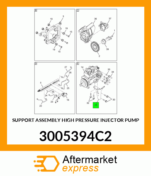 SUPPORT ASSEMBLY HIGH PRESSURE INJECTOR PUMP 3005394C2