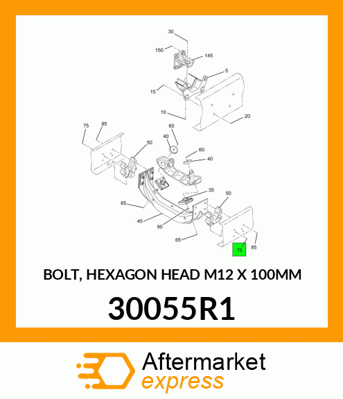 BOLT, HEXAGON HEAD M12 X 100MM 30055R1