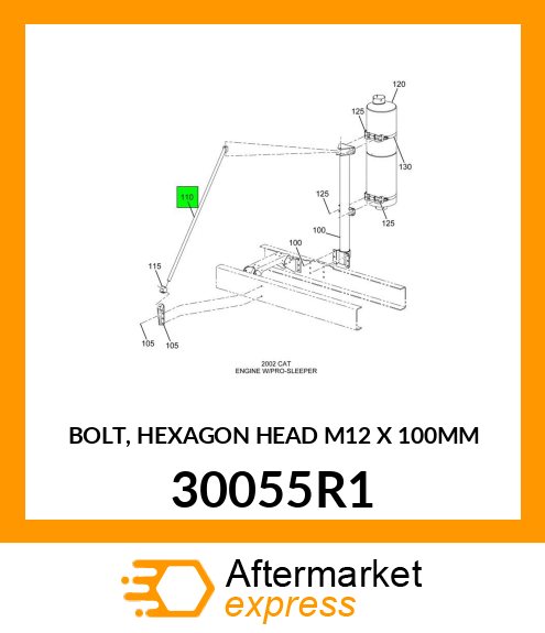 BOLT, HEXAGON HEAD M12 X 100MM 30055R1