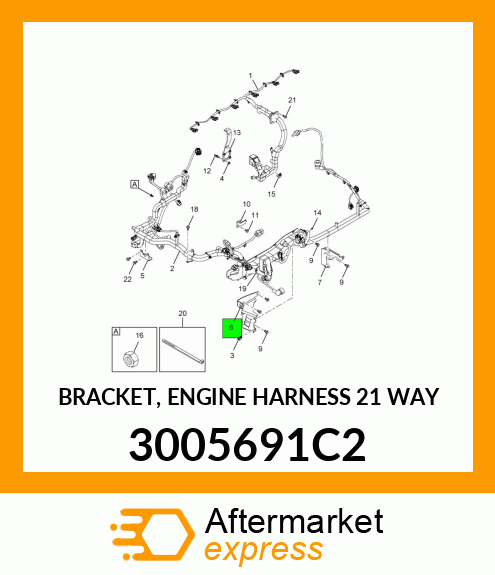 BRACKET, ENGINE HARNESS 21 WAY 3005691C2