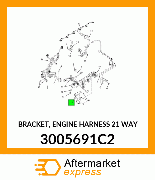 BRACKET, ENGINE HARNESS 21 WAY 3005691C2