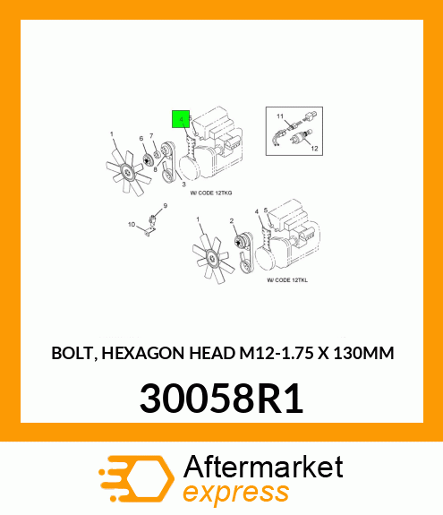 BOLT, HEXAGON HEAD M12-1.75 X 130MM 30058R1
