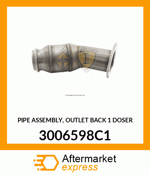 PIPE ASSEMBLY, OUTLET BACK 1 DOSER 3006598C1
