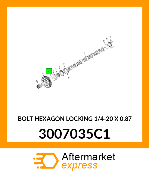 BOLT HEXAGON LOCKING 1/4-20 X 0.87 3007035C1