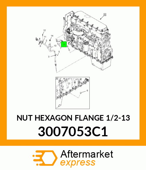 NUT HEXAGON FLANGE 1/2-13 3007053C1