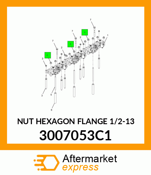 NUT HEXAGON FLANGE 1/2-13 3007053C1