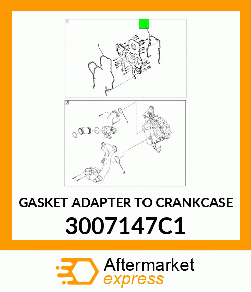 GASKET ADAPTER TO CRANKCASE 3007147C1