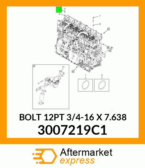 BOLT 12PT 3/4-16 X 7.638 3007219C1