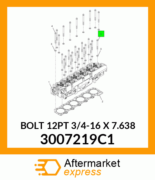 BOLT 12PT 3/4-16 X 7.638 3007219C1