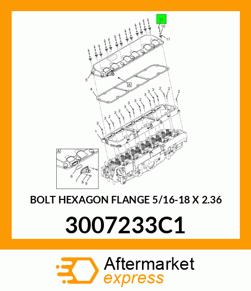 BOLT HEXAGON FLANGE 5/16-18 X 2.36 3007233C1