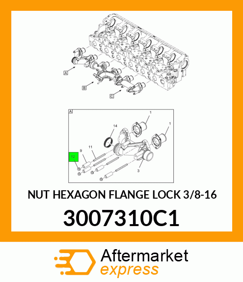 NUT HEXAGON FLANGE LOCK 3/8-16 3007310C1