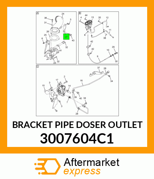 BRACKET PIPE DOSER OUTLET 3007604C1