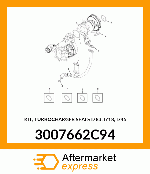 KIT, TURBOCHARGER SEALS I783, I718, I745 3007662C94