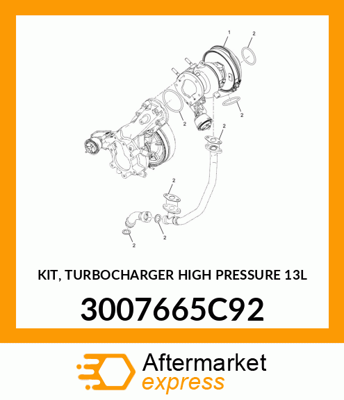 KIT, TURBOCHARGER HIGH PRESSURE 13L 3007665C92