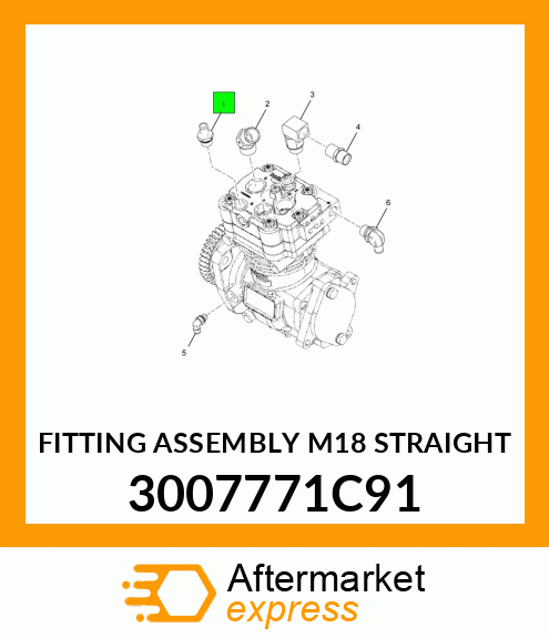 FITTING ASSEMBLY M18 STRAIGHT 3007771C91
