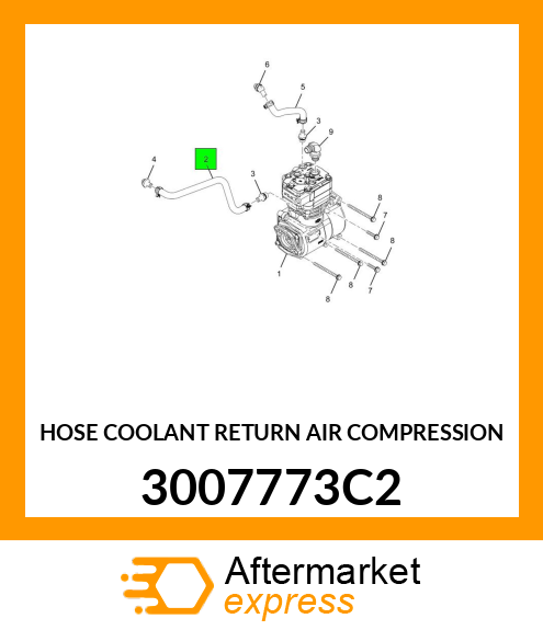 HOSE COOLANT RETURN AIR COMPRESSION 3007773C2